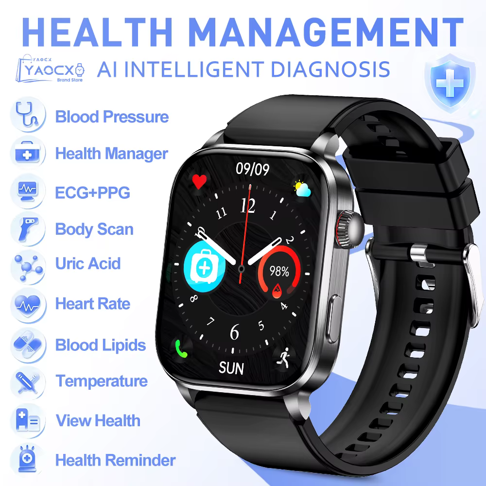 Nouvelle Montre Connectée ECG 2026 avec Écran 2,0 Pouces, Détection de Fréquence Cardiaque, Suivi de