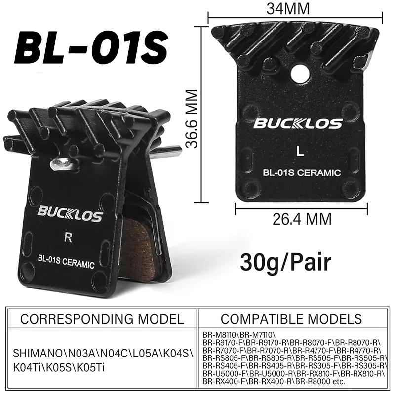 BUCKKubBicycle-Plaquettes de frein en céramique durable pour vélo de route et VTT, plaquettes de fre