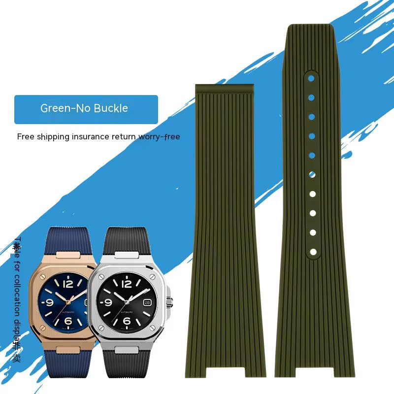 Bracelet de montre en Silicone souple et étanche, pour Bell & Ross INSTRUMENTS BR05, bracelet de mon