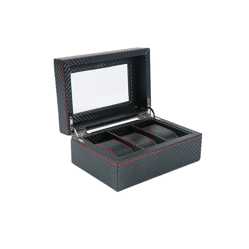 Boîte de montre pour hommes, organisateur de montre à 3/5/6 fentes, boîtier de montre, dessus en ver
