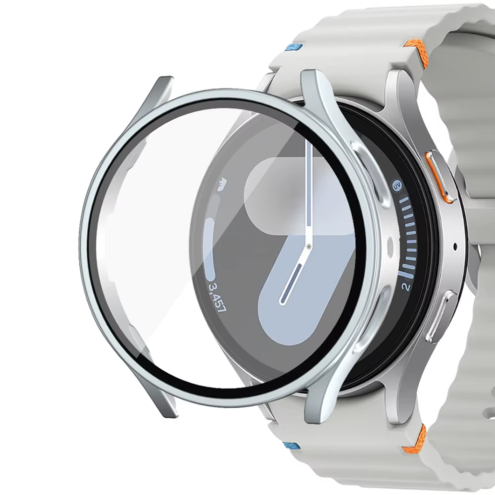Étui de montre en verre trempé + PC pour Samsung Galaxy Watch7/6/5/4 40/44mm, étui de protection com