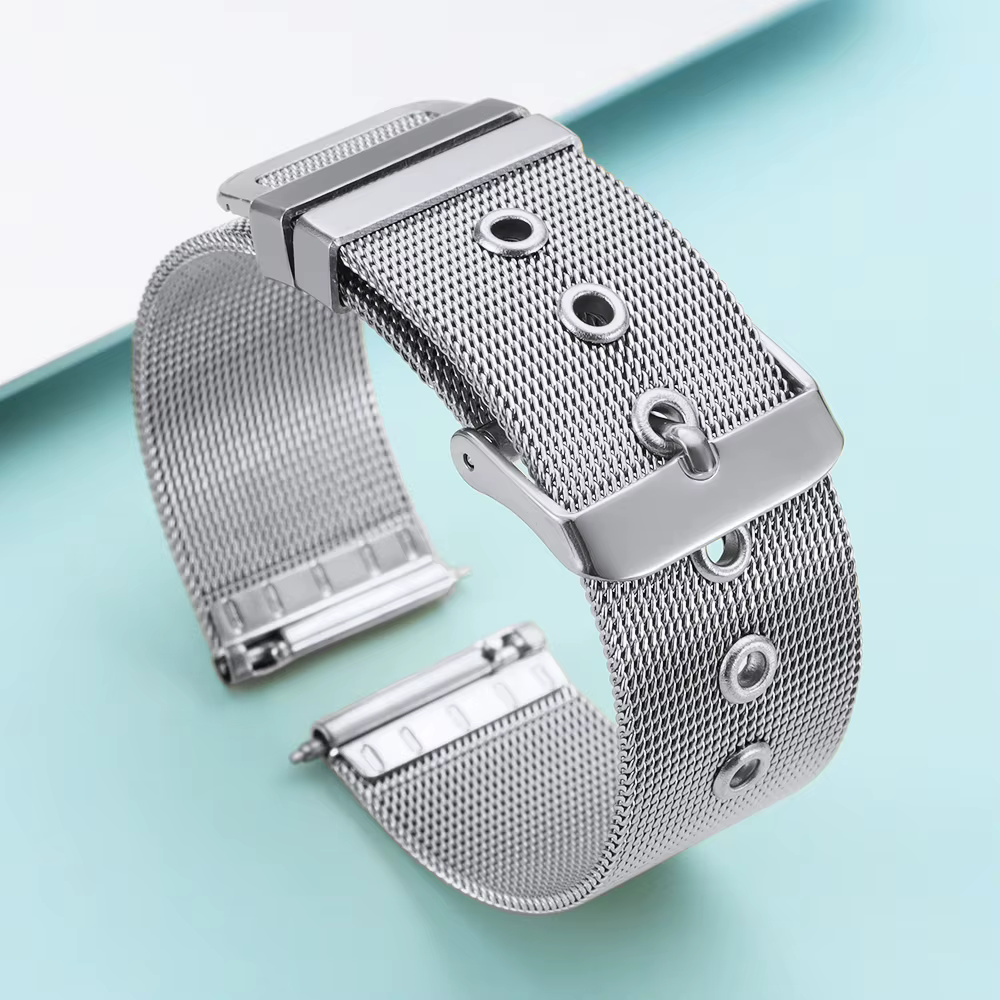 Bracelet de montre en maille de 0.4mm, 18mm, 20mm, 22mm, en acier inoxydable, bracelet milanais pour