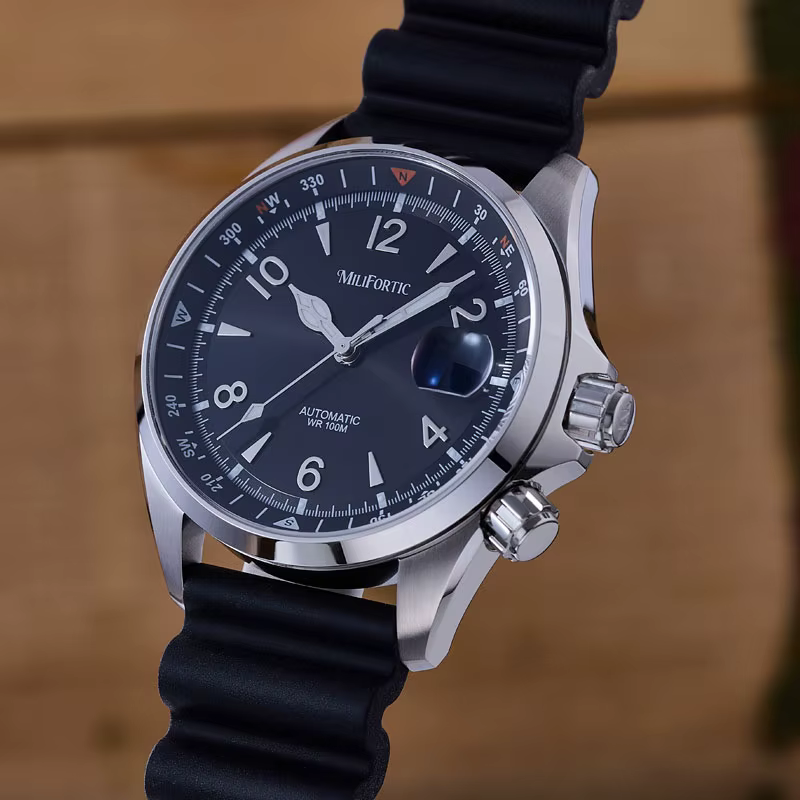 Montre Milifortic Climb S089 NH35 mouvement mécanique automatique calendrier boussole lunette C3 lum