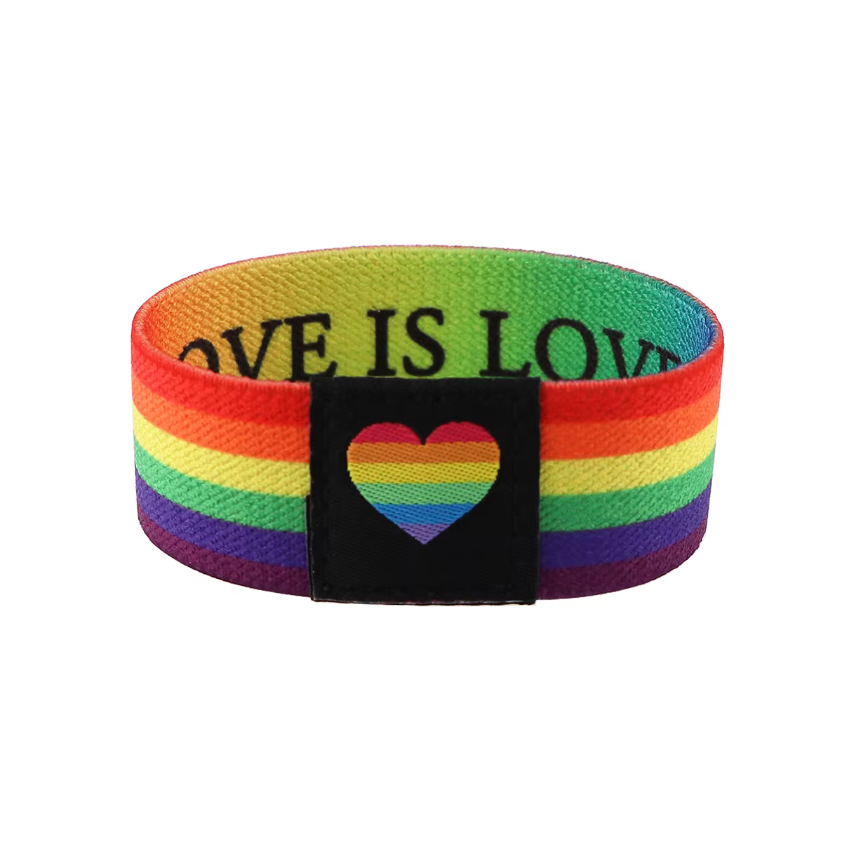 Bracelet arc-en-ciel en polyester, manchette flexible, bracelet de sport décontracté, bracelet LGBT 