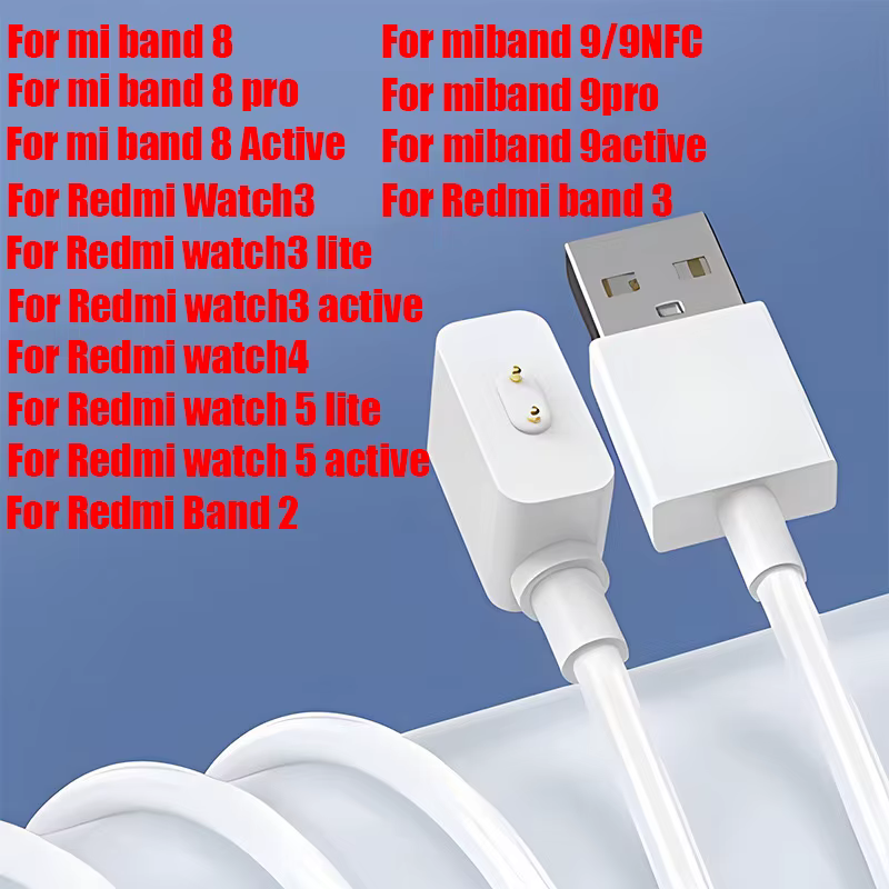 Chargeur magnétique pour Xiaomi Smart Band 8, 9 8pro, 9 8 Active / Redmi Watch 5 3 Active Watch4 Ban