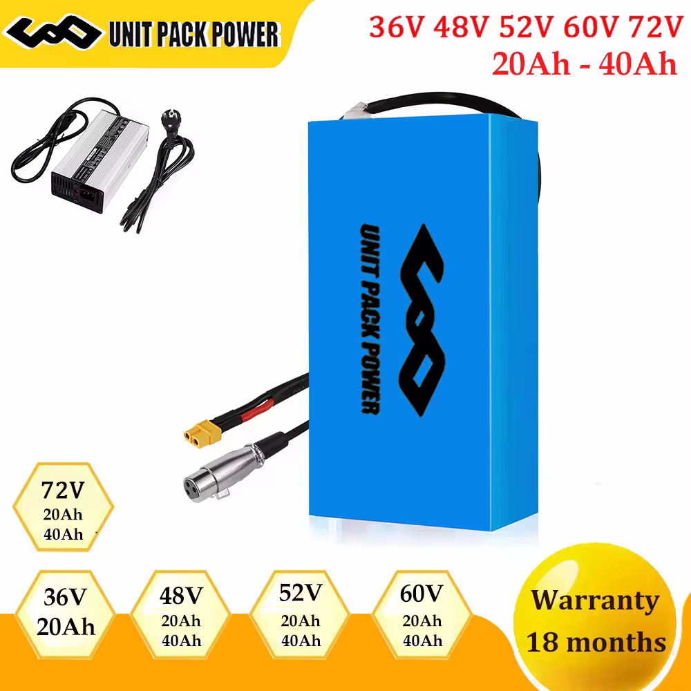 Pack de batteries pour vélo électrique 48V 40Ah 60V 72V, batterie pour vélo électrique et trottinett