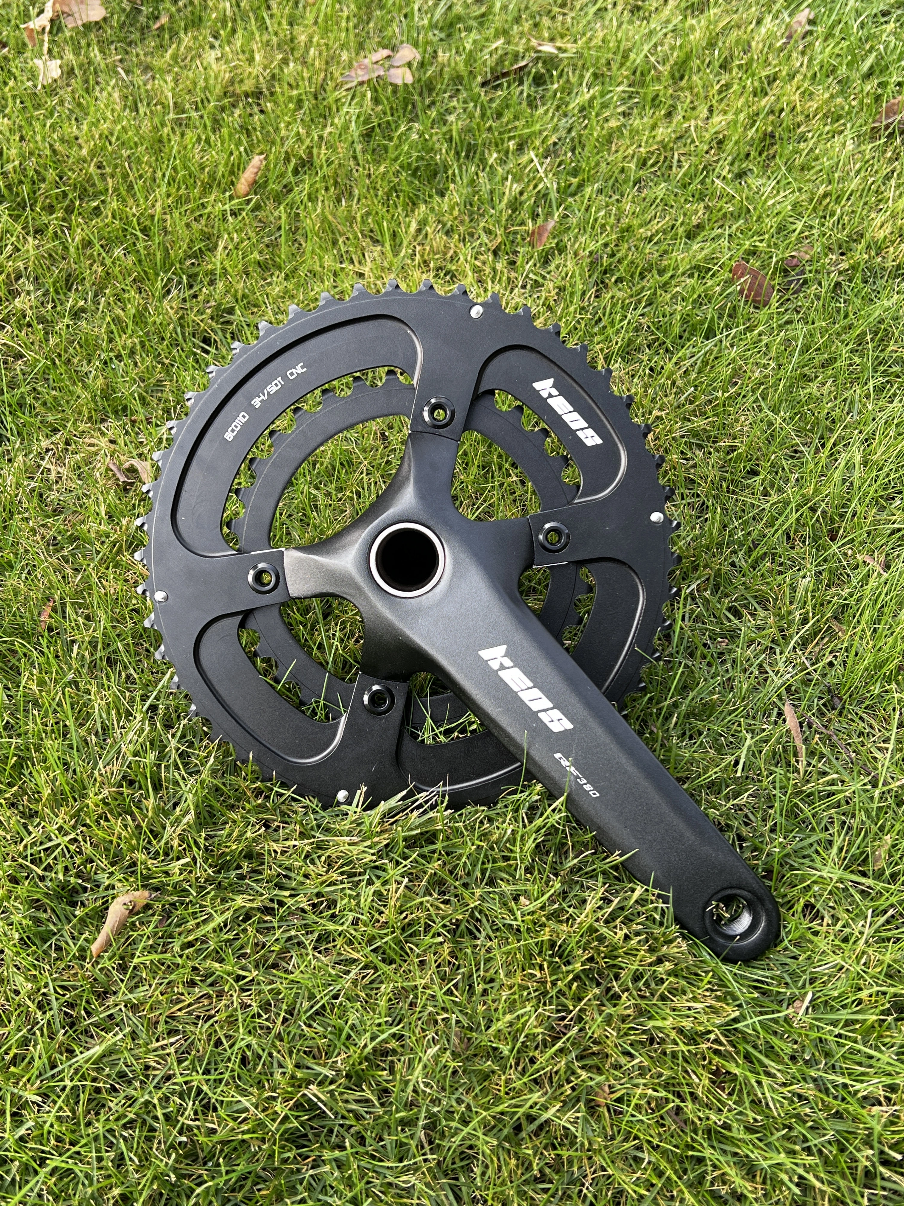 KEOS – pédalier de vélo de route 110BCD, en alliage d'aluminium, Double plateau 50/34TC, roue à chaî