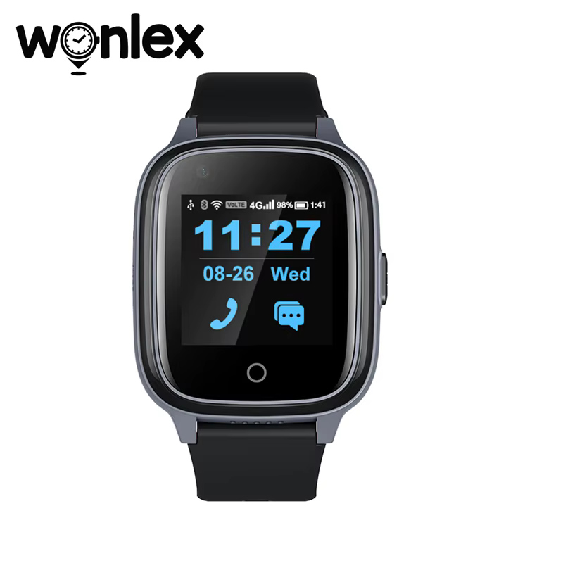 Montre connectée Wonlex KT17S pour personnes âgées avec détection de chute, appel vidéo 4G, GPS, mon