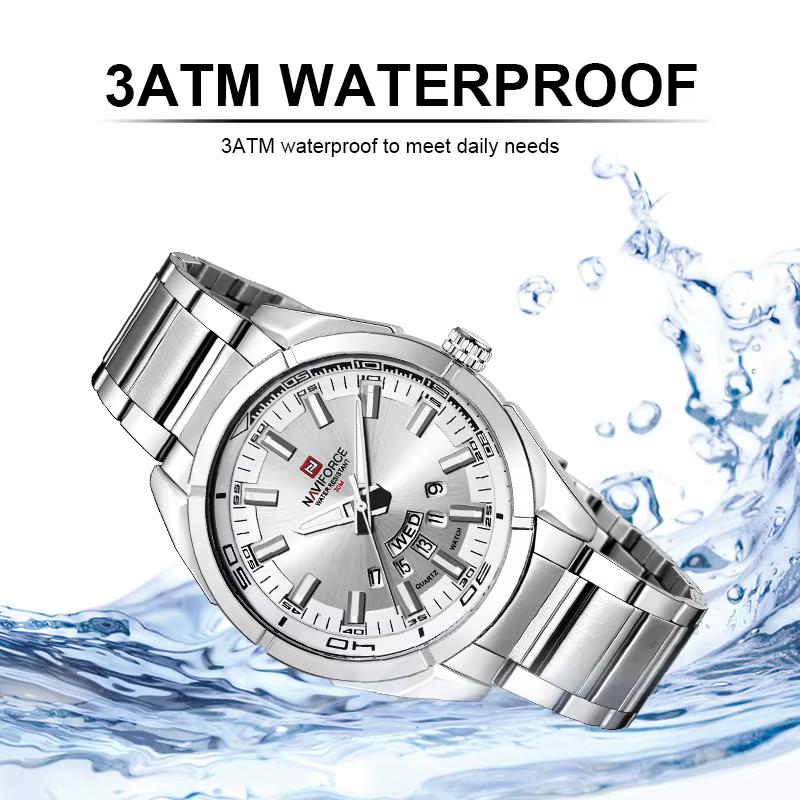 NAVIFORCE montre décontractée classique pour hommes en acier inoxydable teel Sport étanche hommes mo