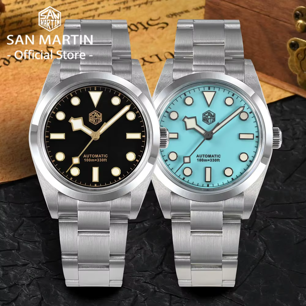 San Martin Vintage 36mm BB36 explorer série d'escalade luxe hommes montre Couples Sport montres automatique mécanique 10Bar Relogio
