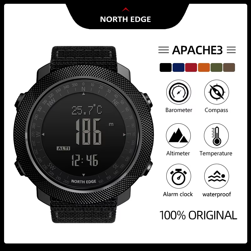 NORTH EDGE APACHE montre intelligente pour hommes altimètre baromètre boussole armée militaire Smartwatch natation course horloge étanche 50m