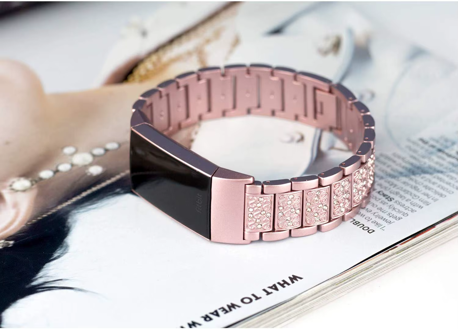 Bracelet en diamant pour Fitbit Charge 2 pour femme