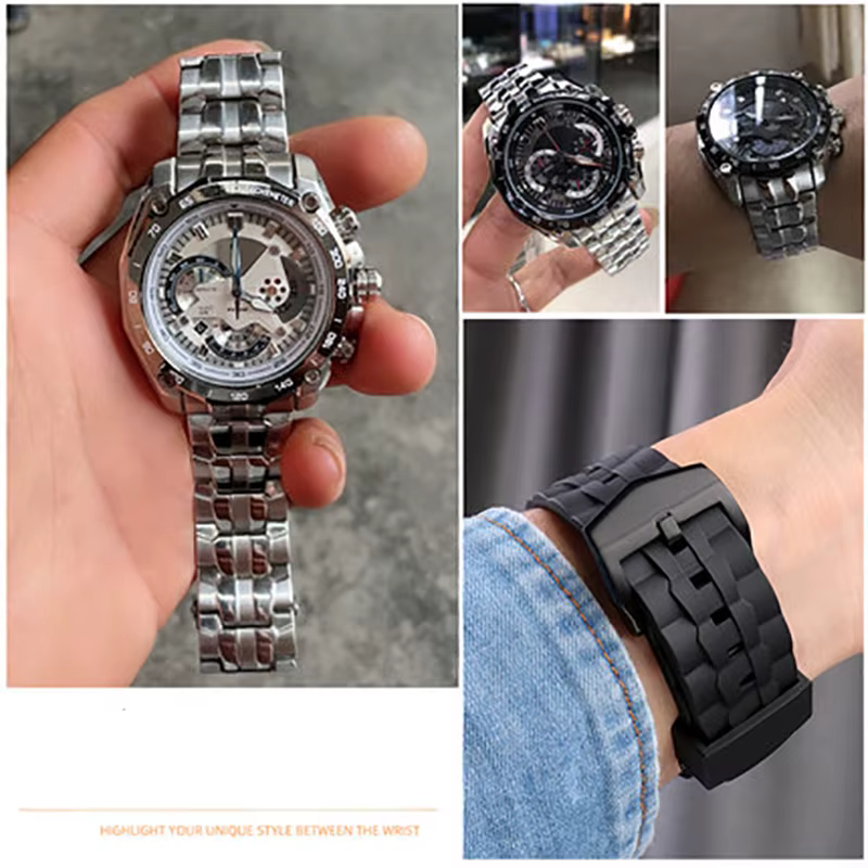 Pour Casio EF-550 Bracelet de montre en acier inoxydable pour hommes EDIFICE série 5051 EF-524D