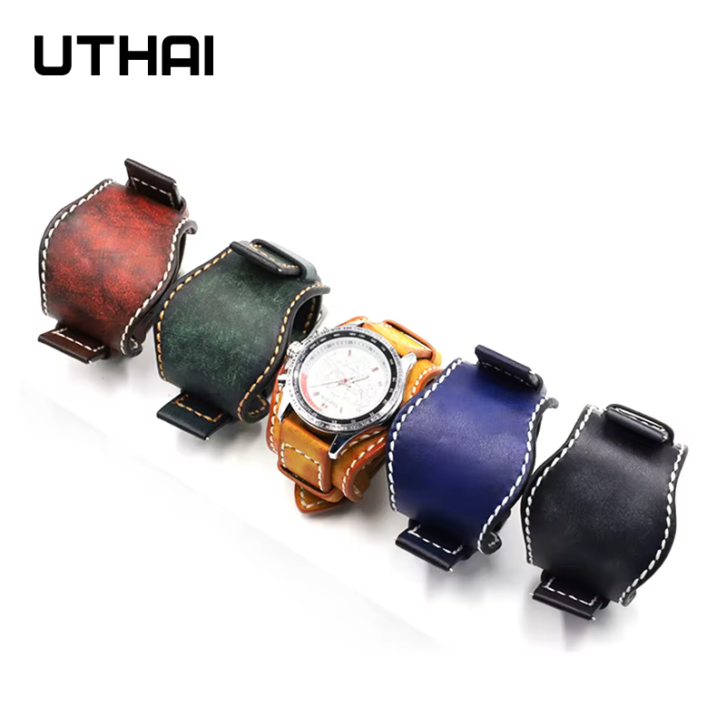 UTHAI G05 – montre connectée en cuir de vache pour hommes