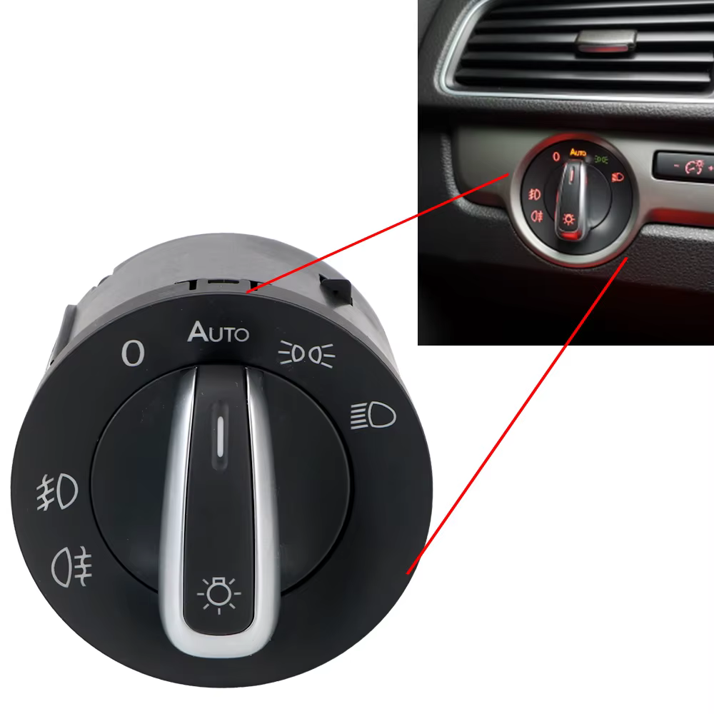 Interrupteur de phare de voiture, contrôle des phares antibrouillard 5ND 941431 Accessoires automobiles B pour VW Passat B6 B7 Golf Jetta MK6 MK5 Tiguan SEAT Volkswagen