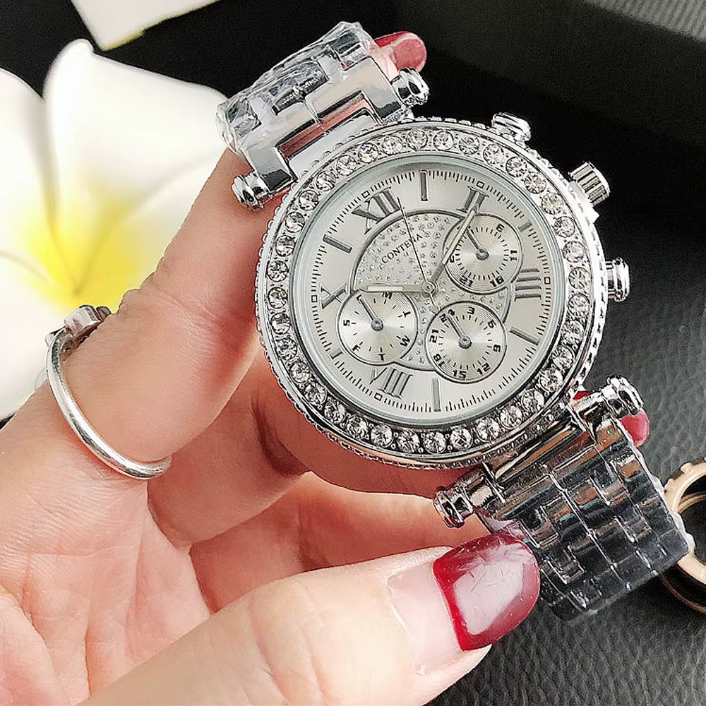 Montre-bracelet à Quartz avec strass pour femmes