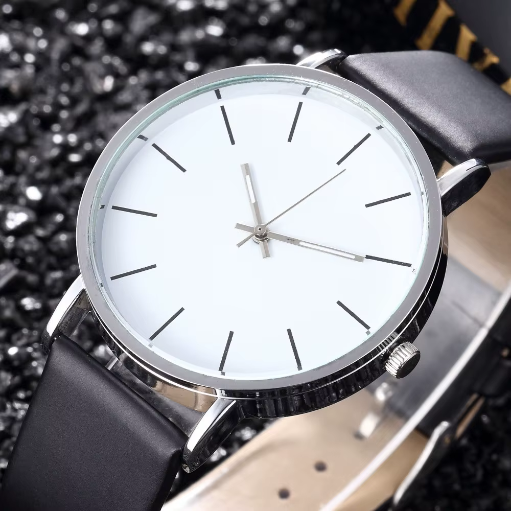 Relogio Masculino – montre-bracelet à Quartz en cuir pour hommes