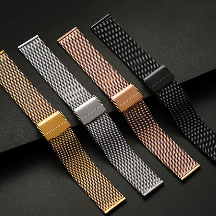 Bracelet de montre en maille d'acier inoxydable Milan
