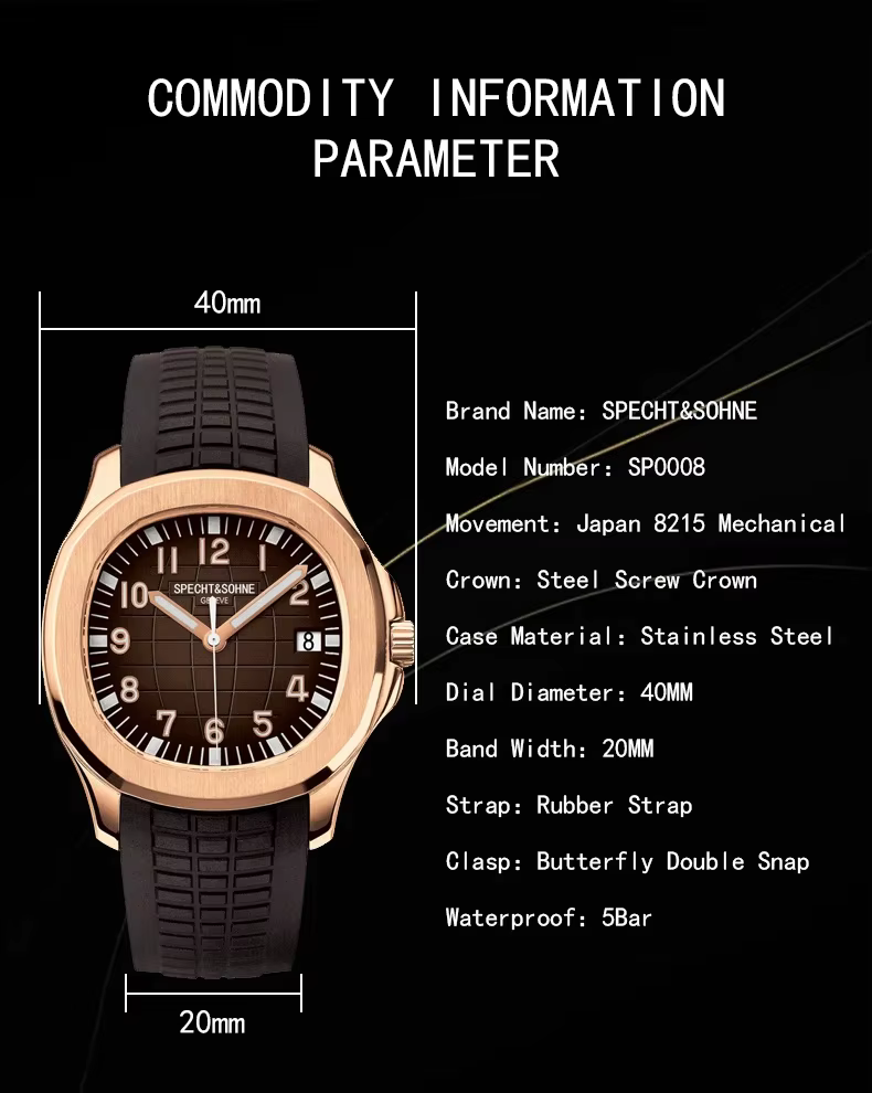 Specht & Sohne – montre mécanique automatique pour hommes