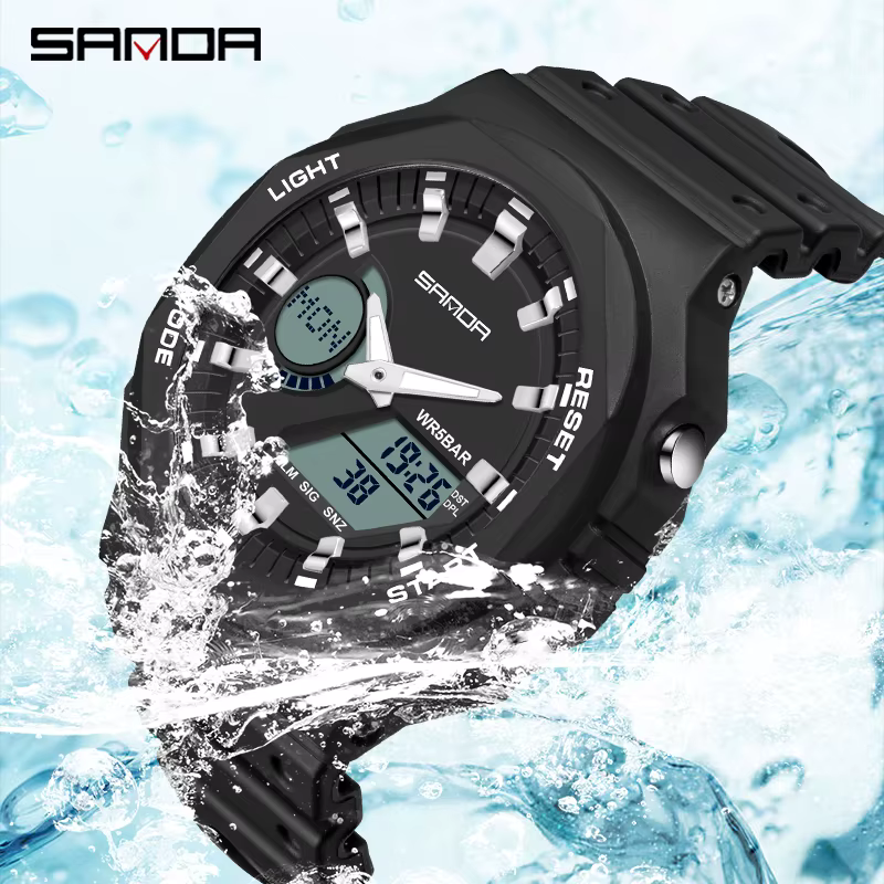 SANDA montres de sport de plein air hommes Ms LED