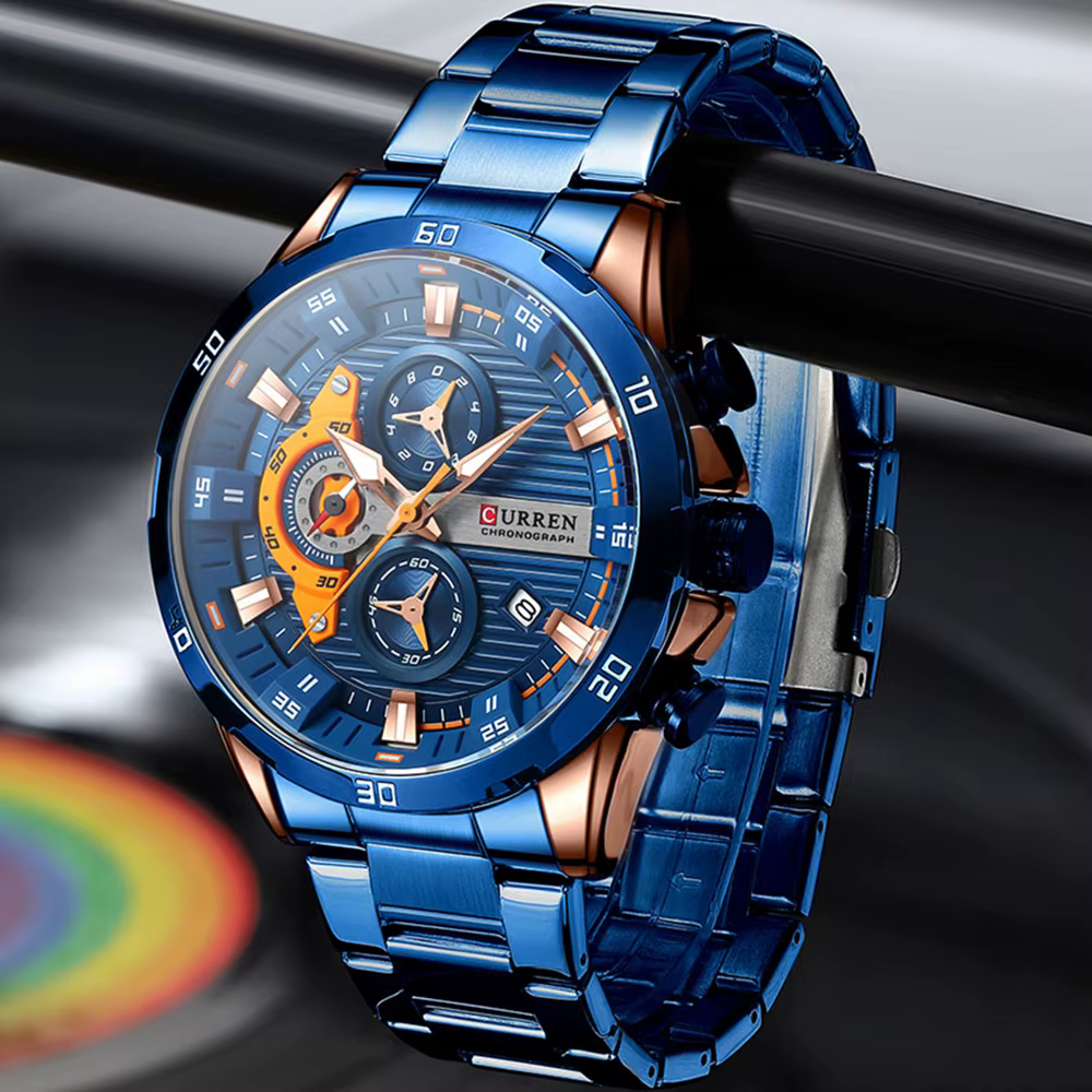 CURREN nouveau chronographe hommes montres pour Sport décontracté en acier inoxydable