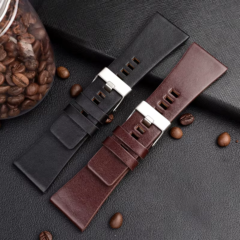 Grand Bracelet de montre en cuir pour hommes