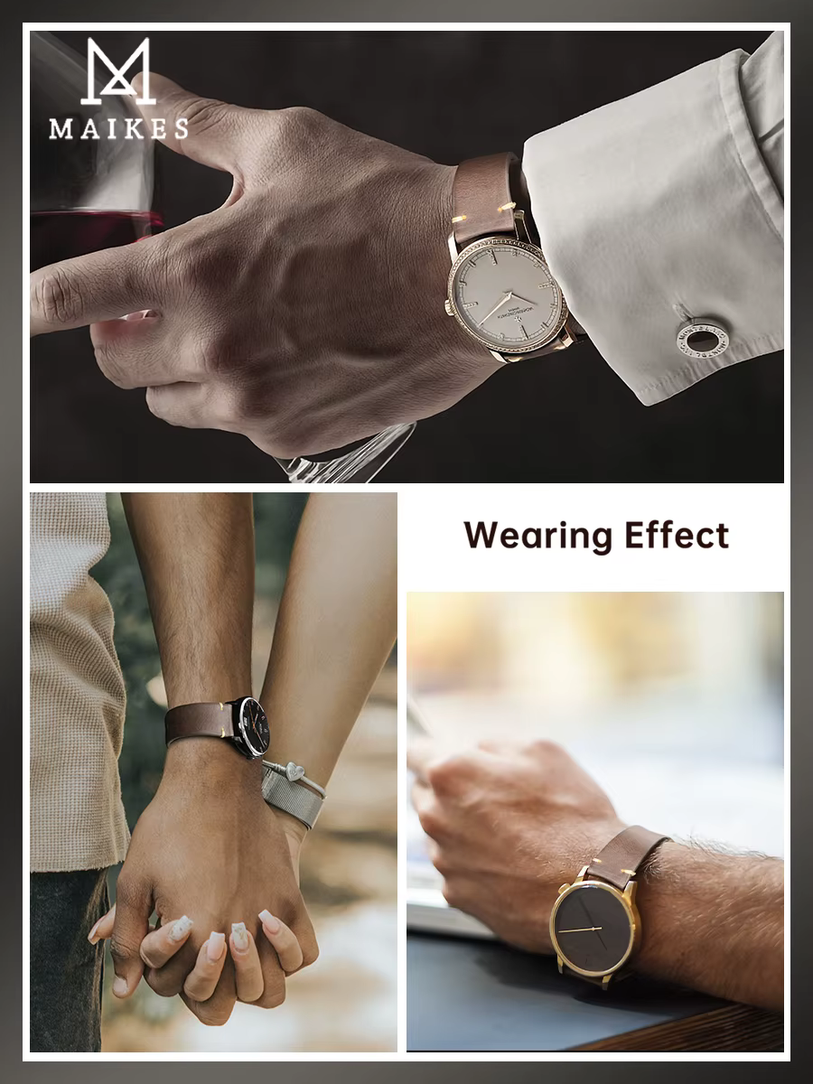 Bracelet de montre Vintage en cuir de vache