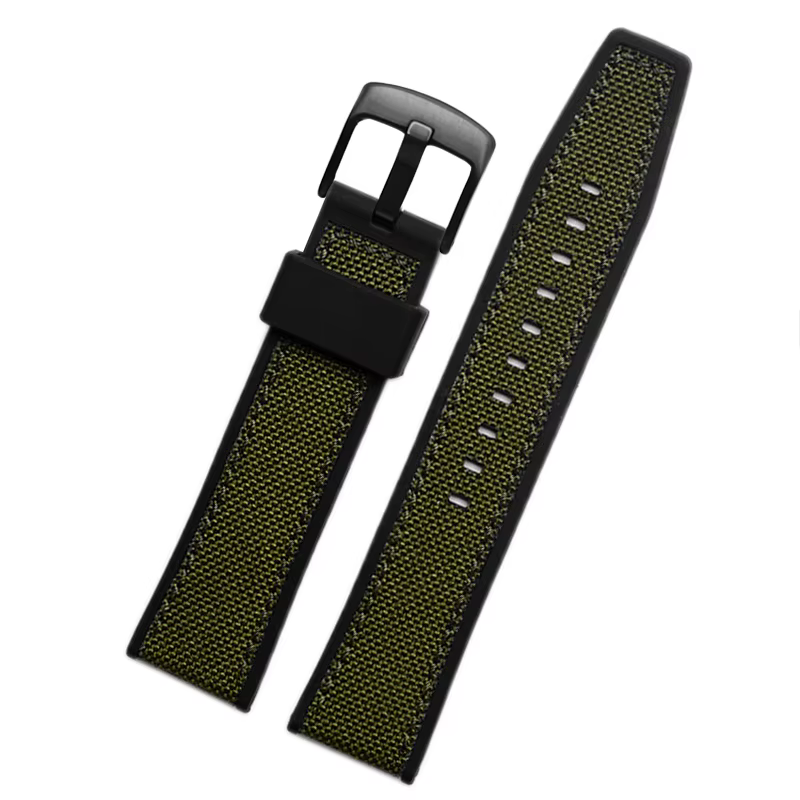 Bracelet de montre à semelle en caoutchouc de silicone en toile pour SeATM