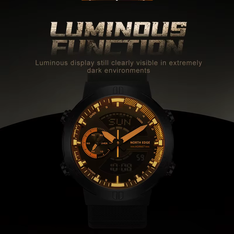 NORTH EDGE 2022 HORNET montre numérique pour hommes course à pied cyclisme montres de sport étanche 50M heure mondiale vitesse illuminateur montre-bracelet