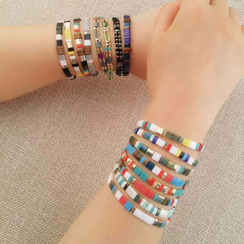 Bracelets Boho MIYU pastels pour femmes, bijoux ethniques, perles de proximité, à la mode, nouveau cadeau