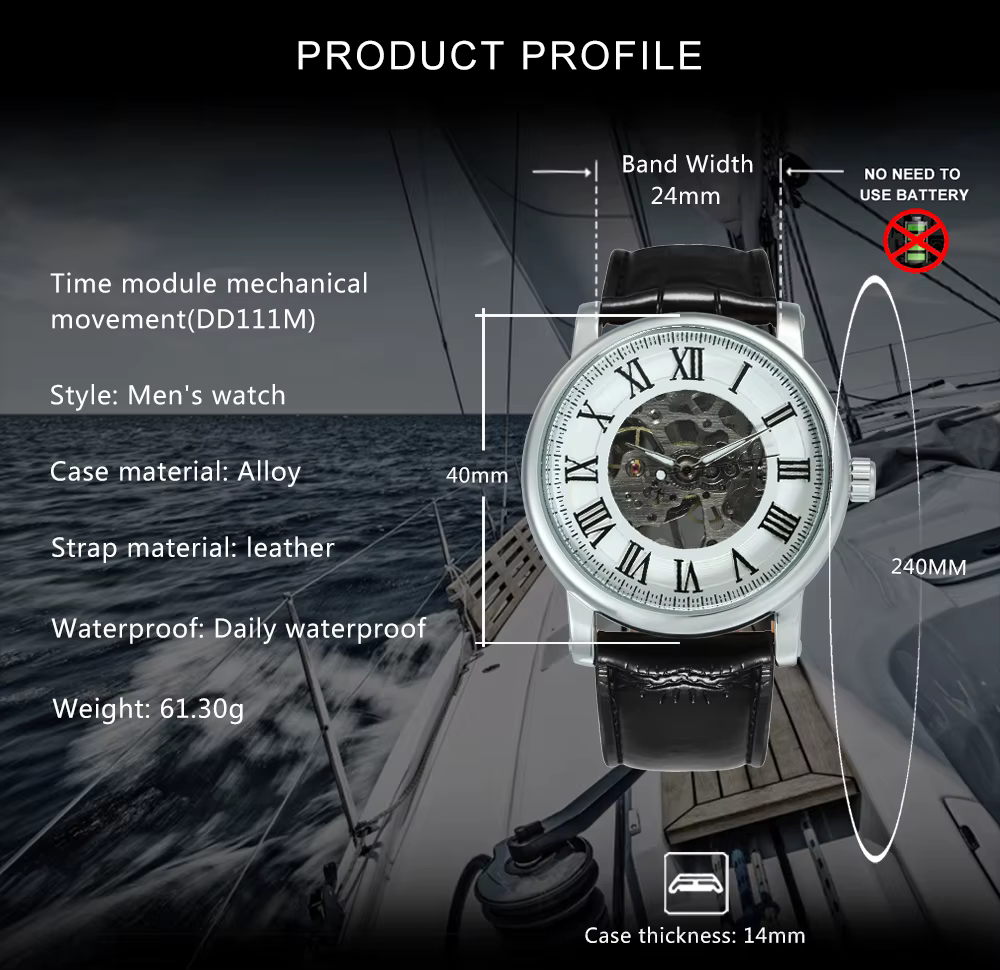 WINNER Business squelette montres mécaniques haut de gamme montre de luxe pour hommes ceinture en cuir décontractée aiguilles lumineuses montre-bracelet minimaliste