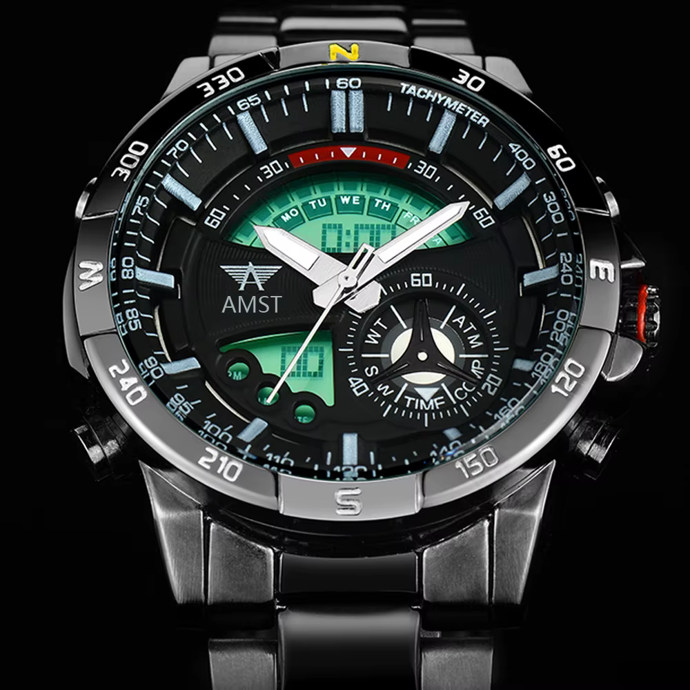 Montre-bracelet militaire à quartz pour homme