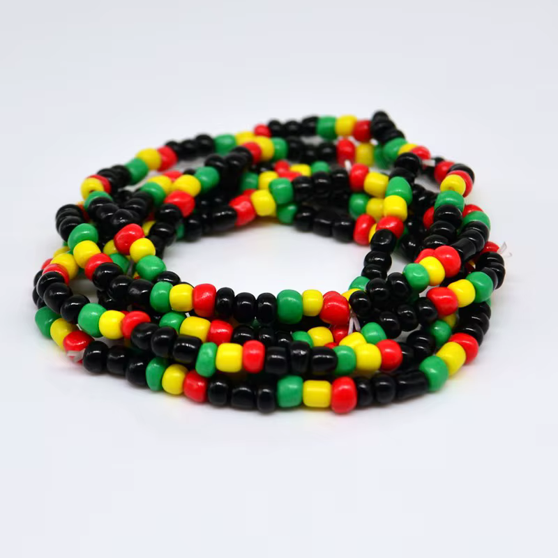 Bracelet en perles de verre pour les exécutifs, Rasta Reggae Punk, Hip Hop, élastique commandé, bijoux fantaisie, 40 pièces