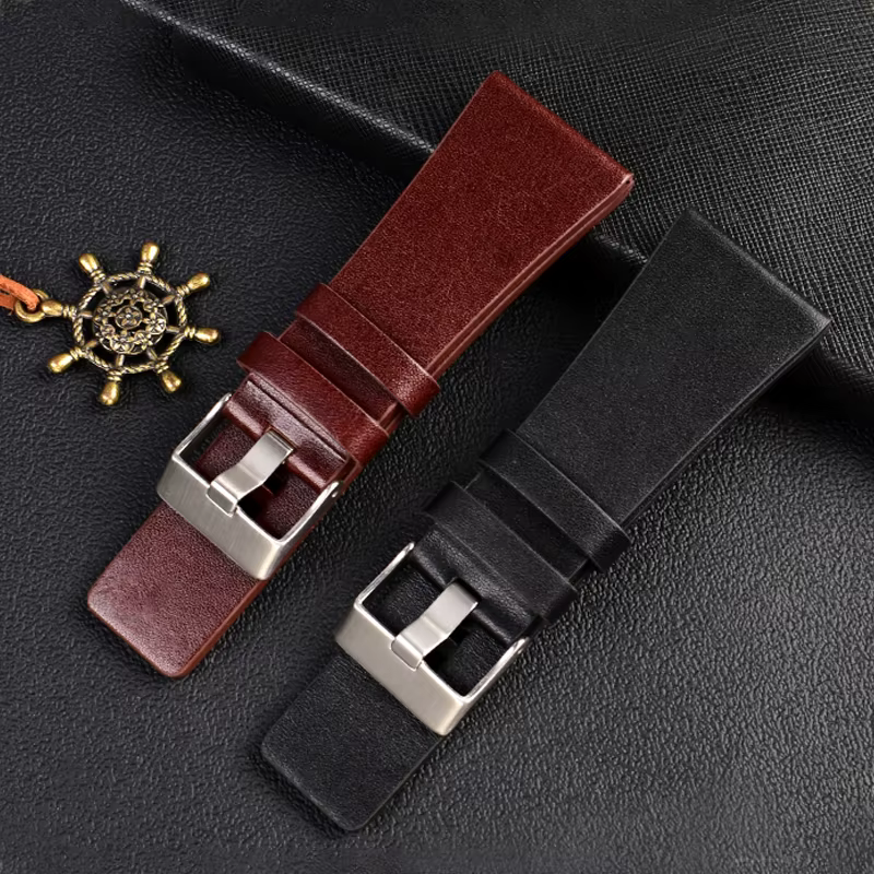 Grand Bracelet de montre en cuir pour hommes