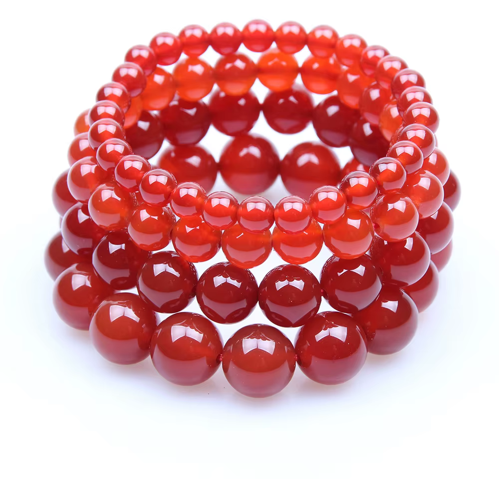 Cornaline rouge corail perles de pierre naturelle Bracelet de perles élastiques Bracelet hommes femmes Bracelets bijoux cadeaux 4mm 6mm 8mm 10mm 14mm