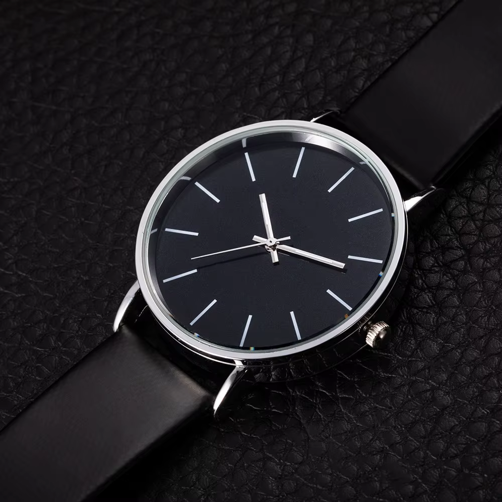 Relogio Masculino – montre-bracelet à Quartz en cuir pour hommes