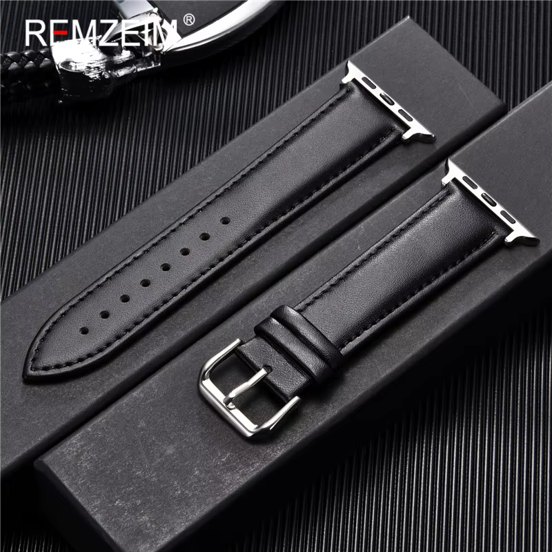 Bracelet de montre en cuir véritable de veau 38mm 40mm 41mm pour iwatch 8 7 6 5 4 3 SE remplacer