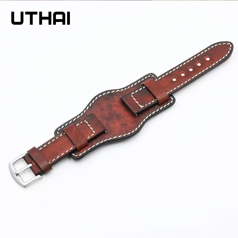 UTHAI G05 – montre connectée en cuir de vache pour hommes