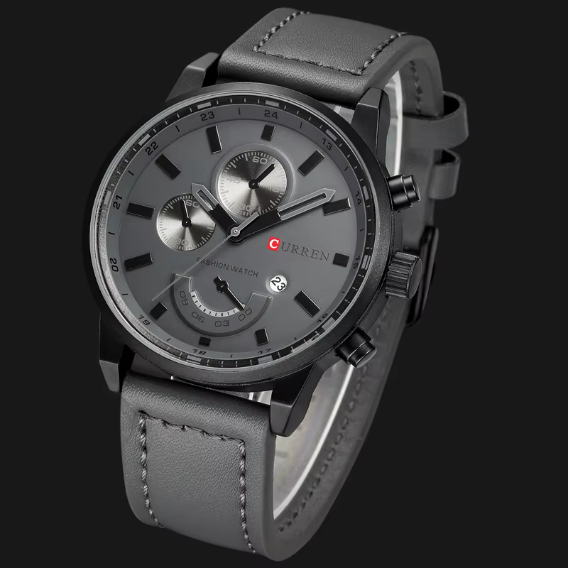 CURREN – montre-bracelet à Quartz en cuir véritable pour homme