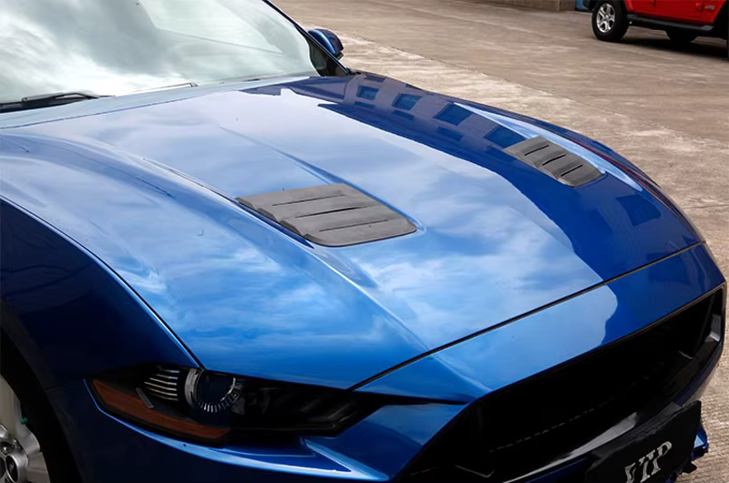 Capot Avant pour Ford Mustang 2018-2022, Ventilateurs d'Admission de Moteur, Persiennes Antibrouillard, Protecteur d'Ailes, Couvercle de Protection, Accessoires de Voiture