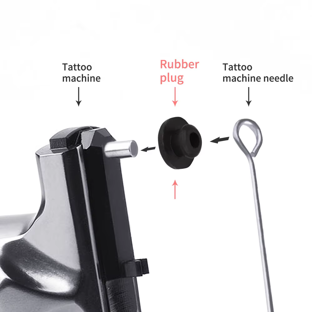 Accessoire de Machine à tatouer, outils de barre d'armature, 100 pièces, fournitures de tatouage, œillets en caoutchouc durables en Silicone, mamelons, tampon d'aiguille de Type «T»