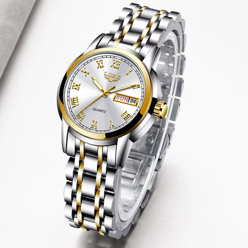 LIGE 2025 nouvelle montre en or femmes montres dames créatif en acier