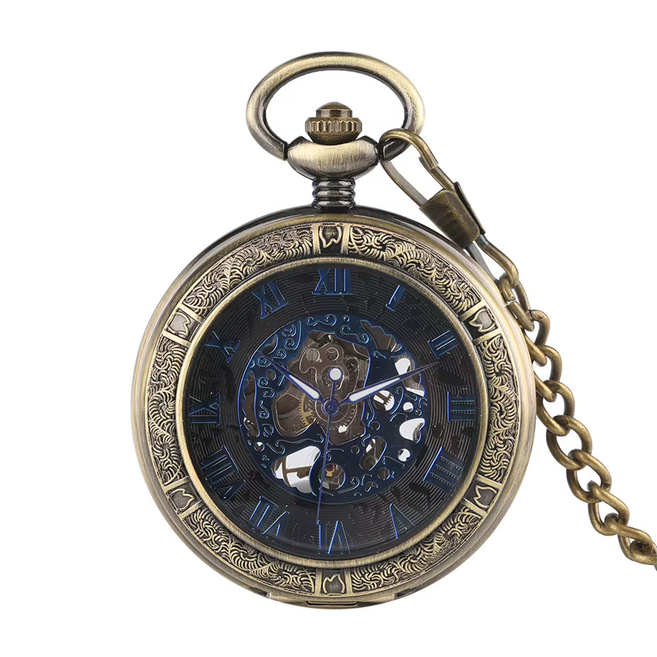 Montre de poche mécanique vintage pour hommes et femmes