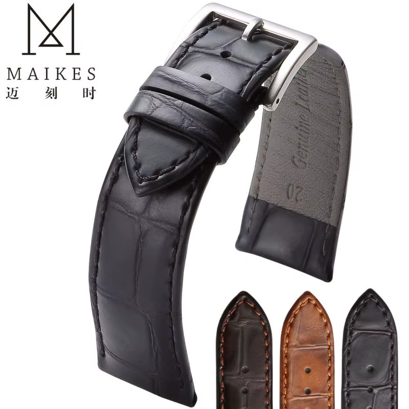 MAIKES haute qualité bracelet de montre en cuir véritable hommes et femmes 18mm 20mm 22mm