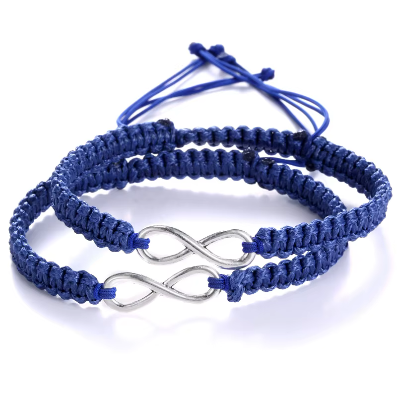 2 pièces nouveau rétro infini fait à la main Bracelet ensemble amitié Bracelet ensemble amour Couples Bracelets & Bracelets ensemble Infinity bijoux