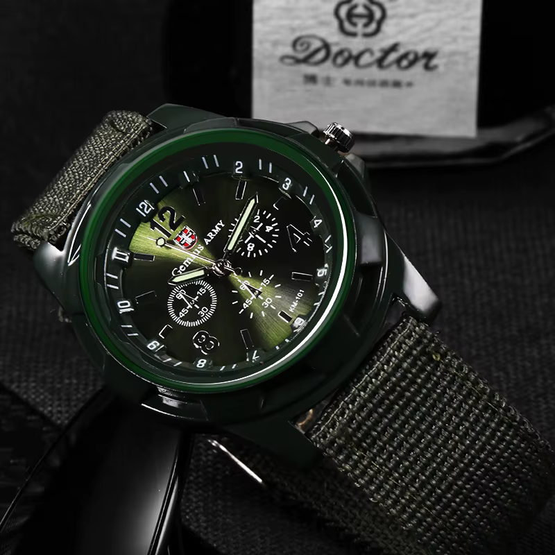 Montre de sport pour hommes Quartz Nylon Gemius armée montres porte militaire