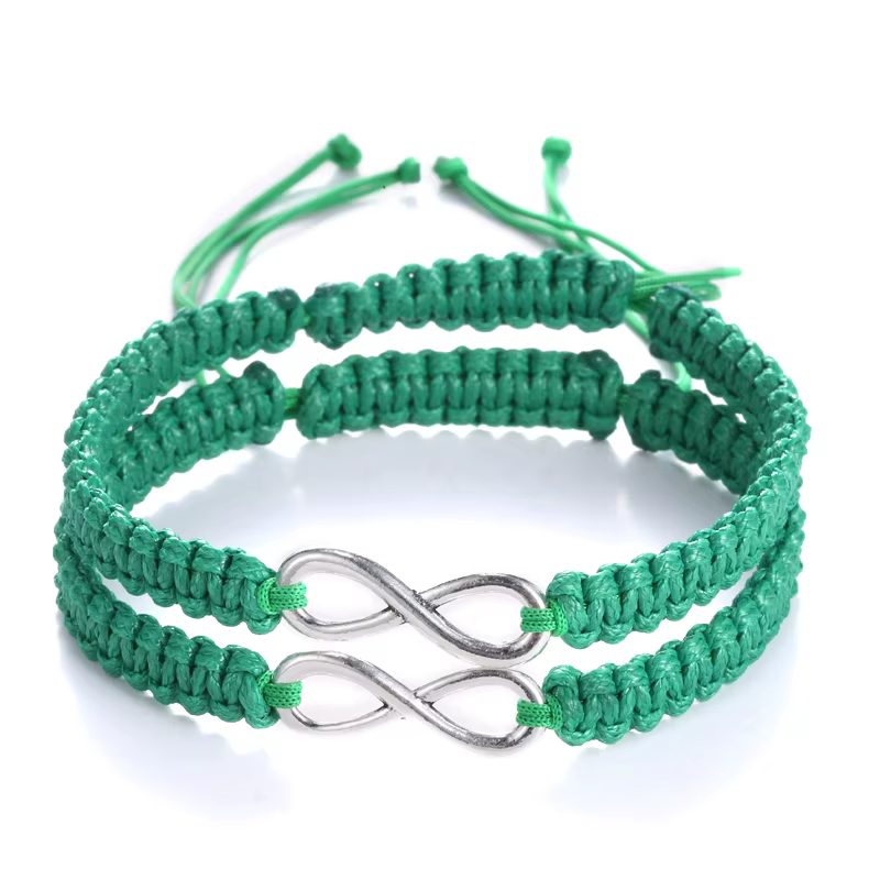 2 pièces nouveau rétro infini fait à la main Bracelet ensemble amitié Bracelet ensemble amour Couples Bracelets & Bracelets ensemble Infinity bijoux