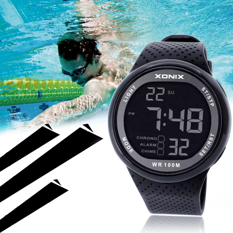 Chaud!!! XONIX mode hommes montres de sport étanche 100m en plein air amusant numérique natation plongée Montre-bracelet Reloj Hombre Montre Homme