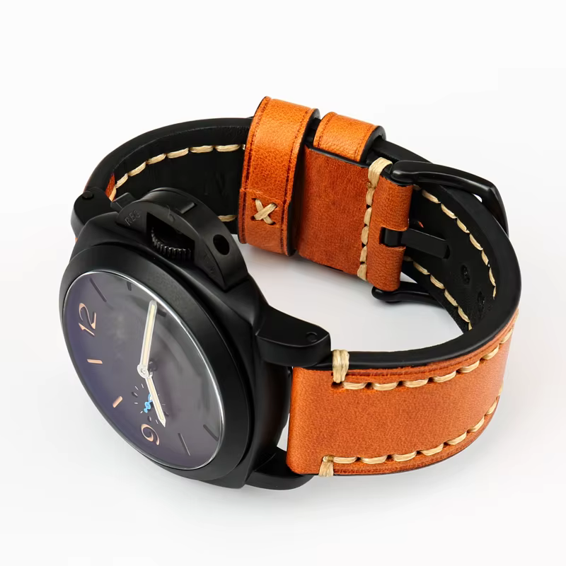 Bracelet de montre en cuir véritable pour LUMINOX PANERAI HAMILTON