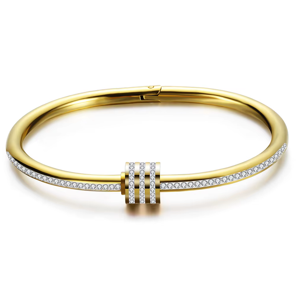 Bracelets de luxe en cristal perlé pour femmes, bijoux de mode, breloques en acier inoxydable, accessoires, prix d'usine